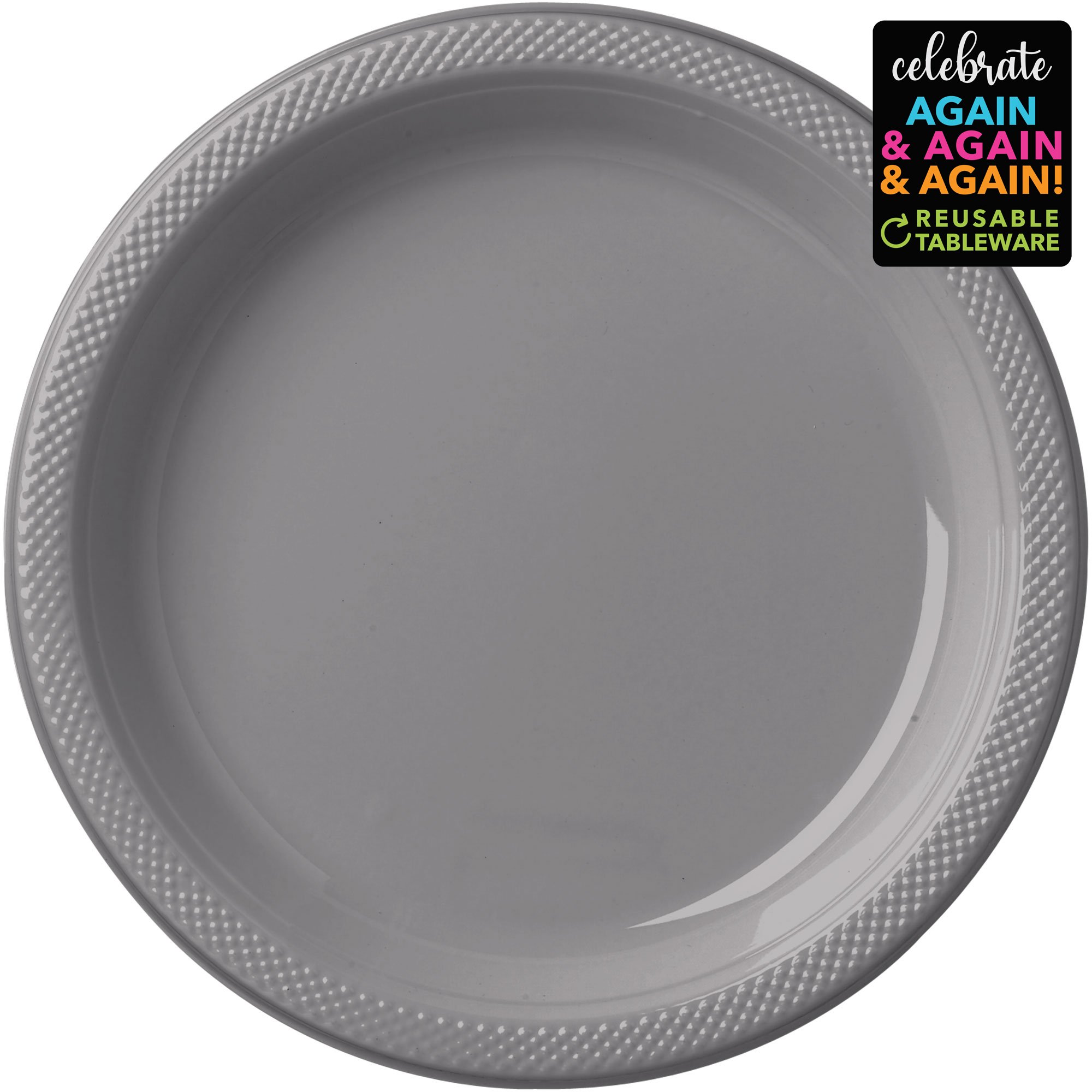 Premium Plastic Plates 17cm 20 Pack - Silver