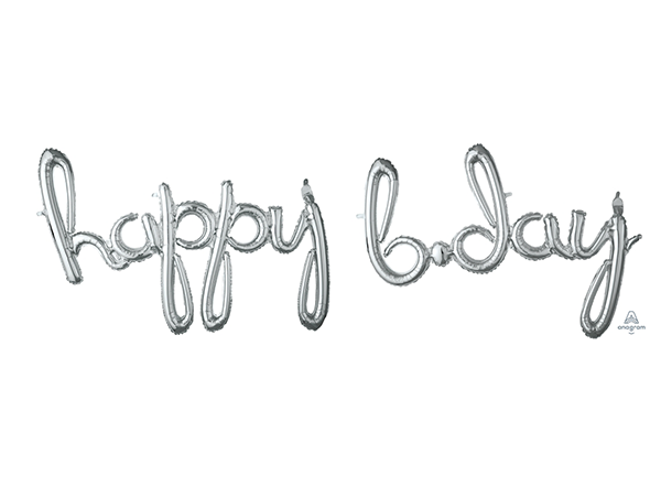 CI: Script Phrases happy bday Silver G50
