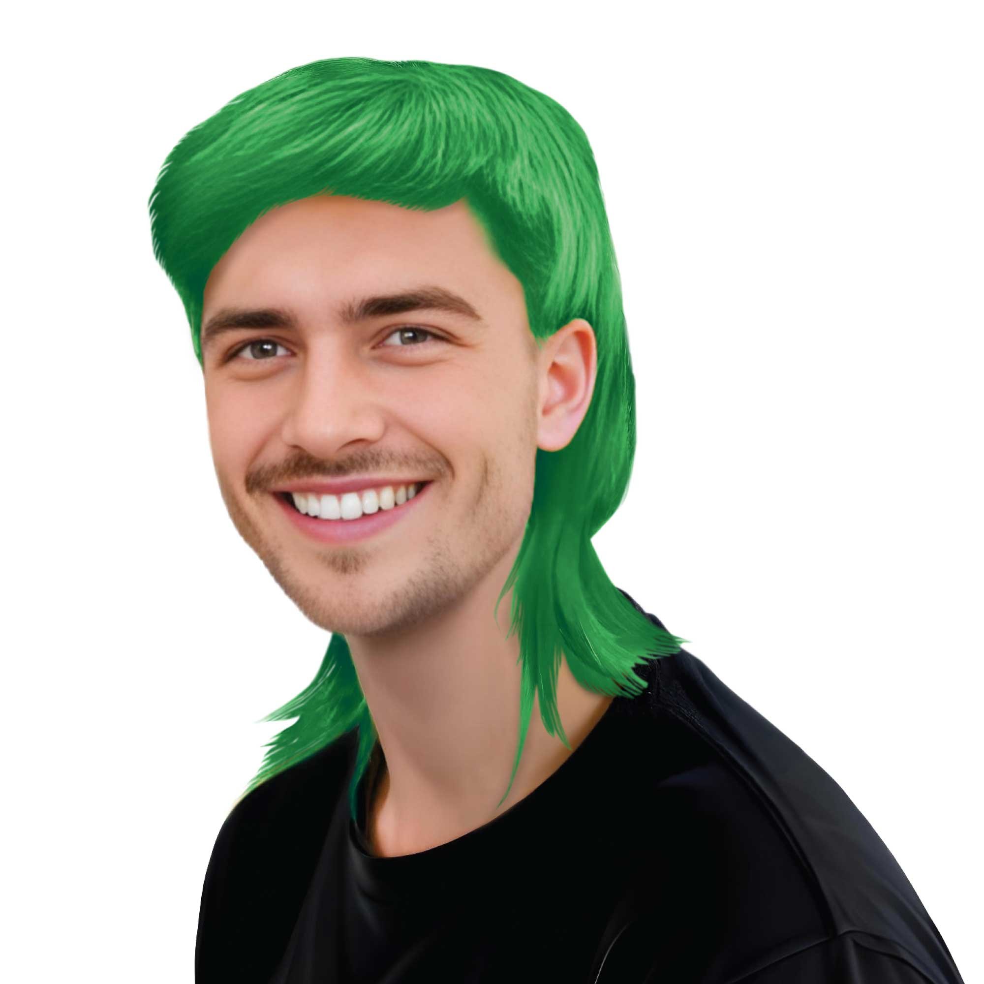 Team Spirit Mullet Wig Green 14+