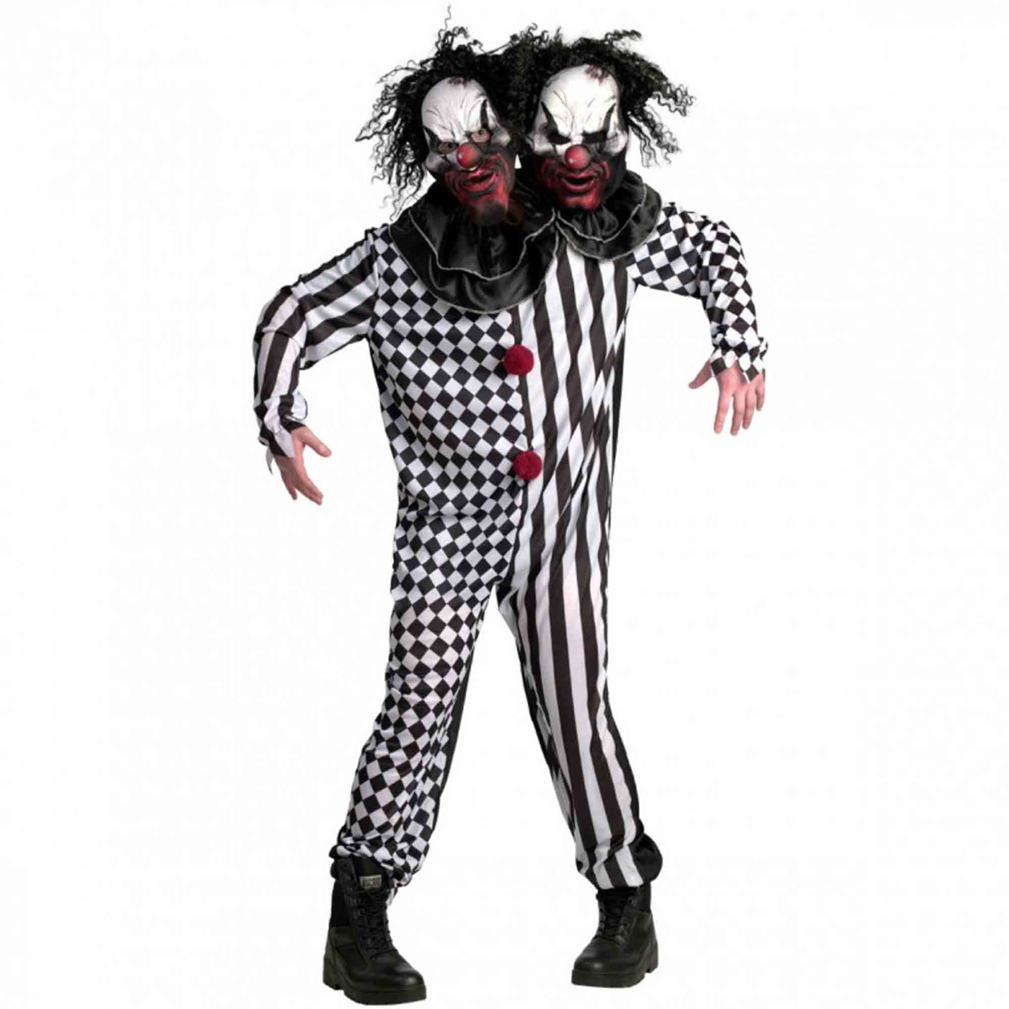 Costume 2 Headed Clown Adult Plus Size