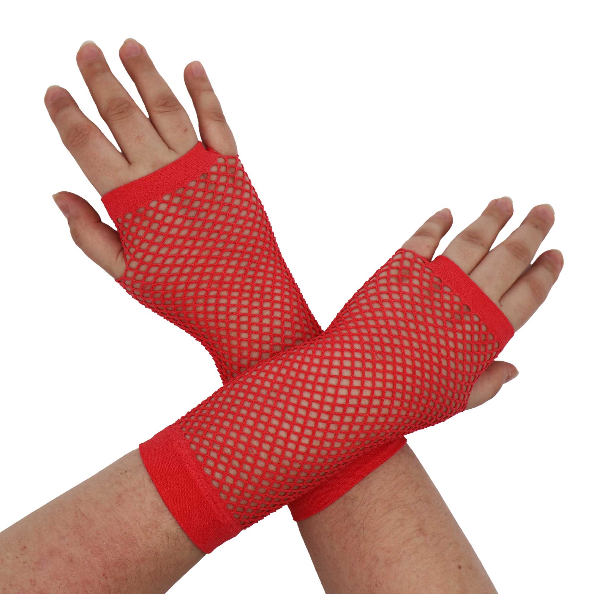 Team Spirit Medium Fishnet Gloves Red 14+