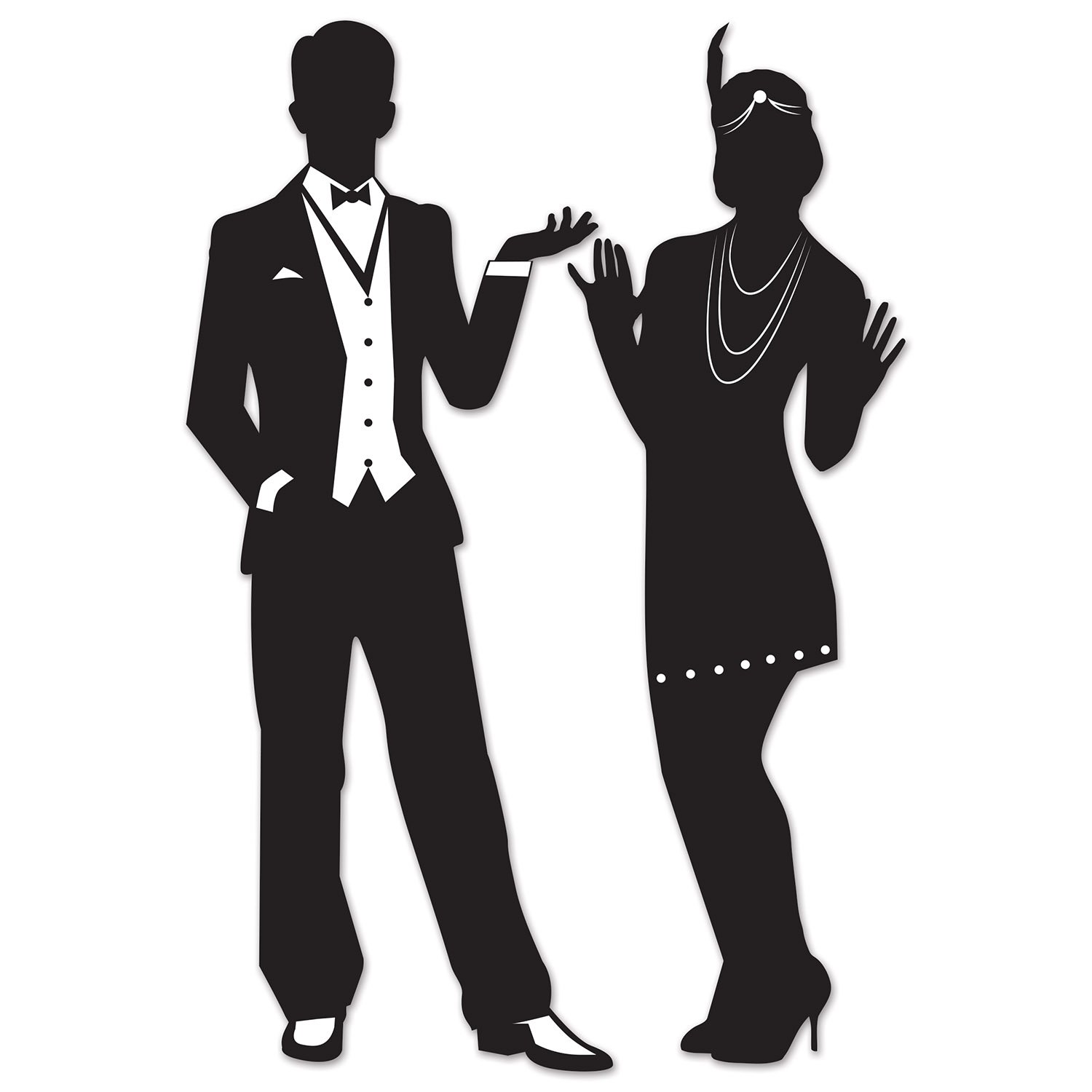 Beistle Great 20's Male & Female Black Silhouettes Cutouts