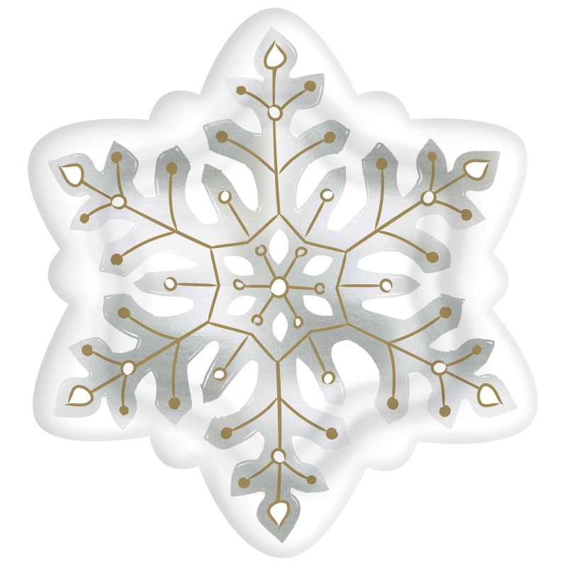 Snowflake Shaped Foil Dinner Plates : Amscan Asia Pacific