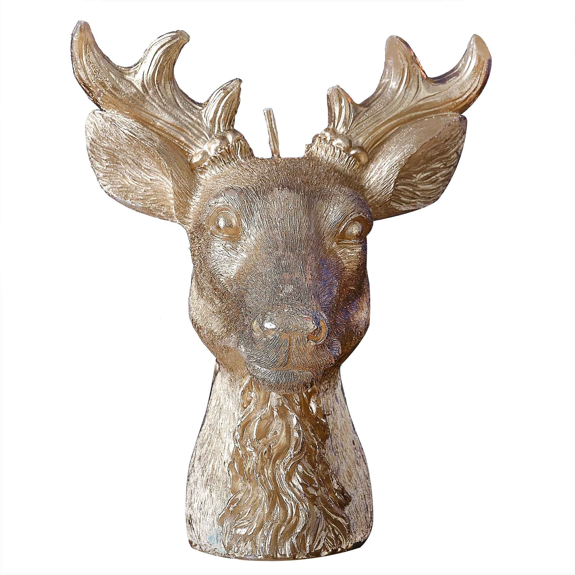 Merry & Bright Gold Stag Candle