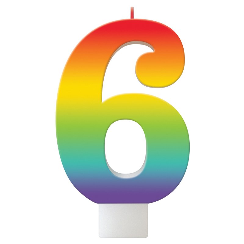 Birthday Celebration Rainbow Candle Number #6 : Amscan Asia Pacific
