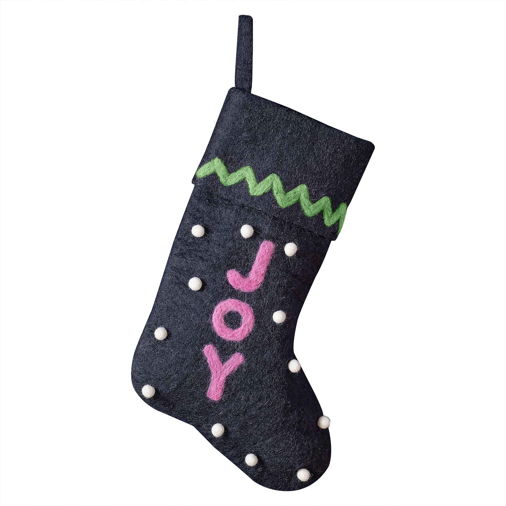 Merry & Bright Joy Felt Stocking