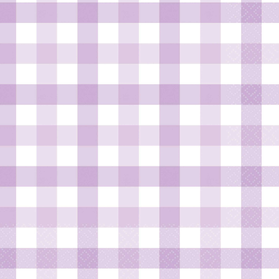 Gingham Lunch Napkin Pastel Purple