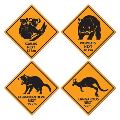 Beistle Australian Outback Road Signs Cutouts
