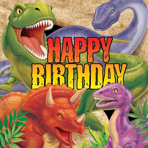 Dino Blast Lunch Napkins Happy Birthday