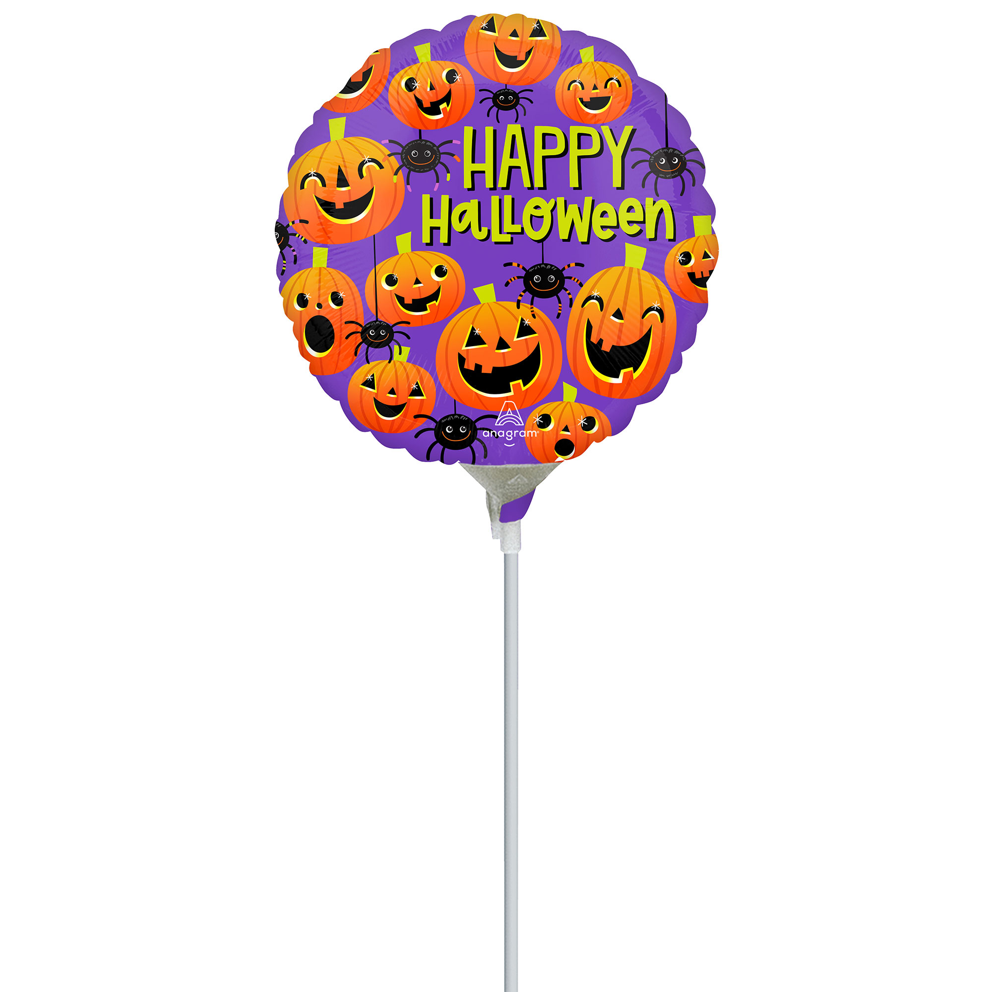 22cm Inflated Happy Halloween Spiders & Pumpkins A15