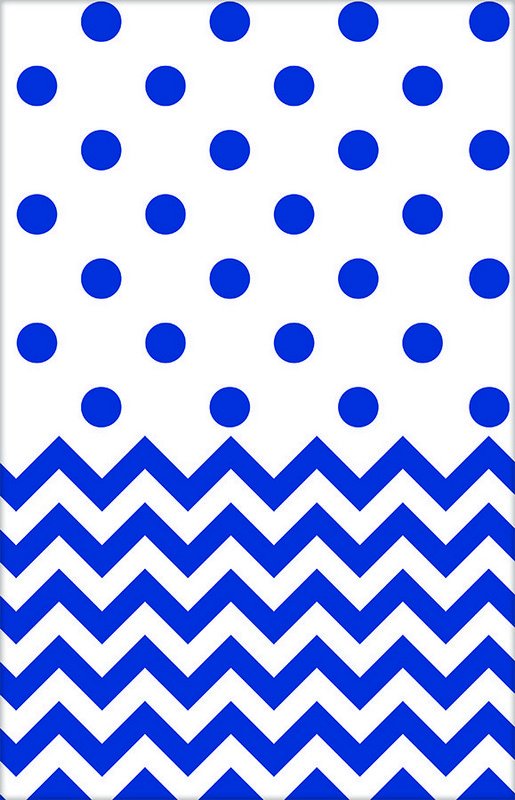 Chevron Plastic Tablecover Bright Royal Blue