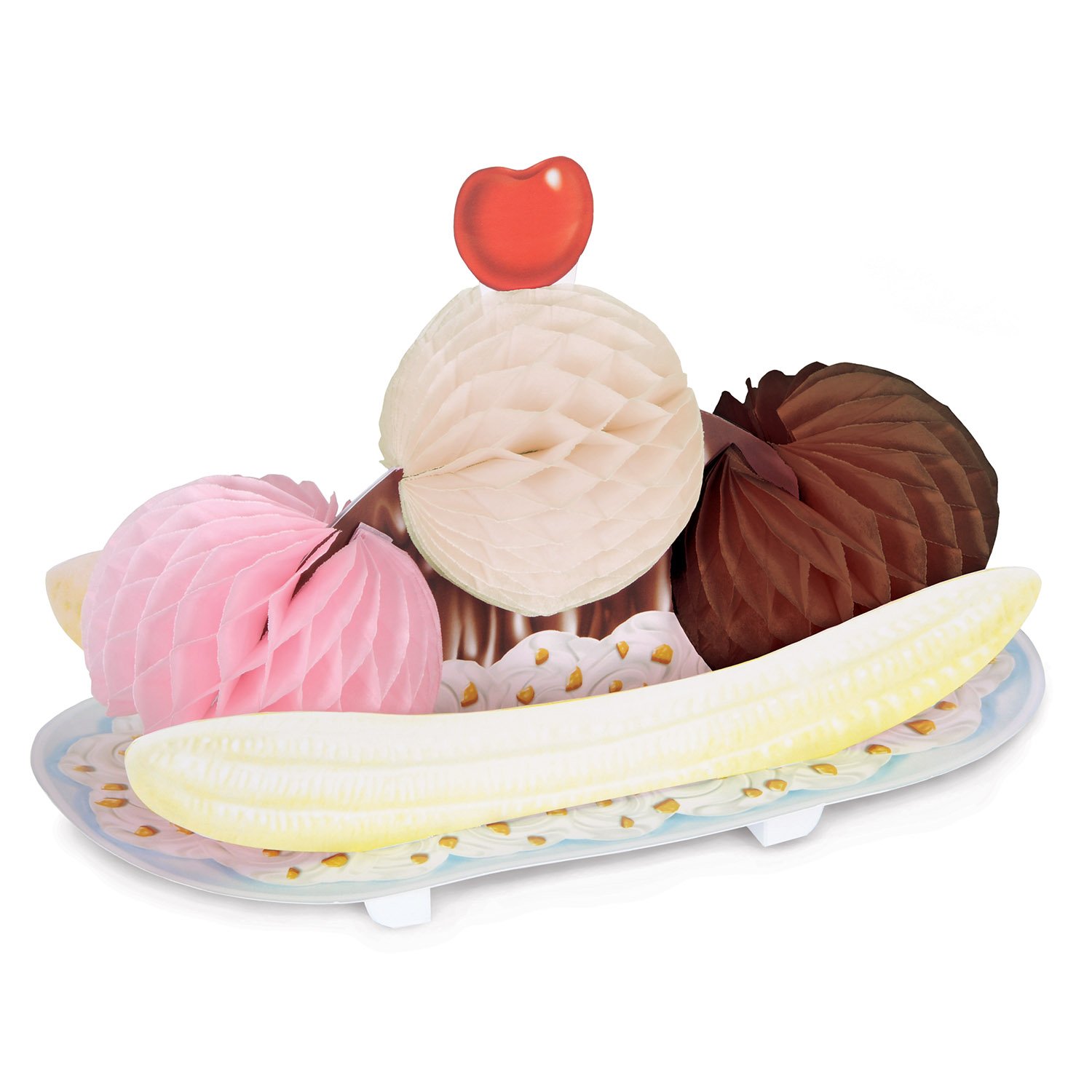 Beistle 50's Banana Split Honeycomb Centrepiece