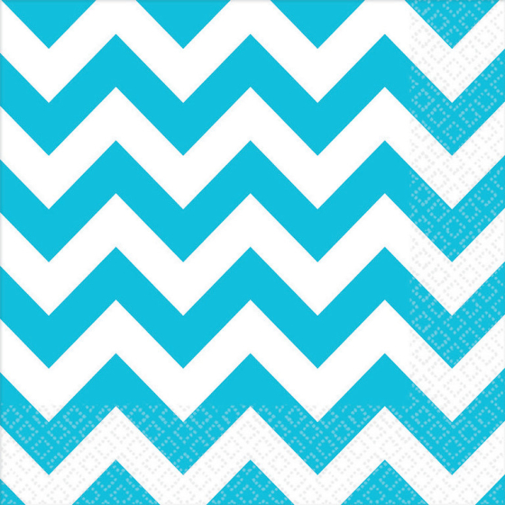 Chevron Lunch Napkins Caribbean Blue