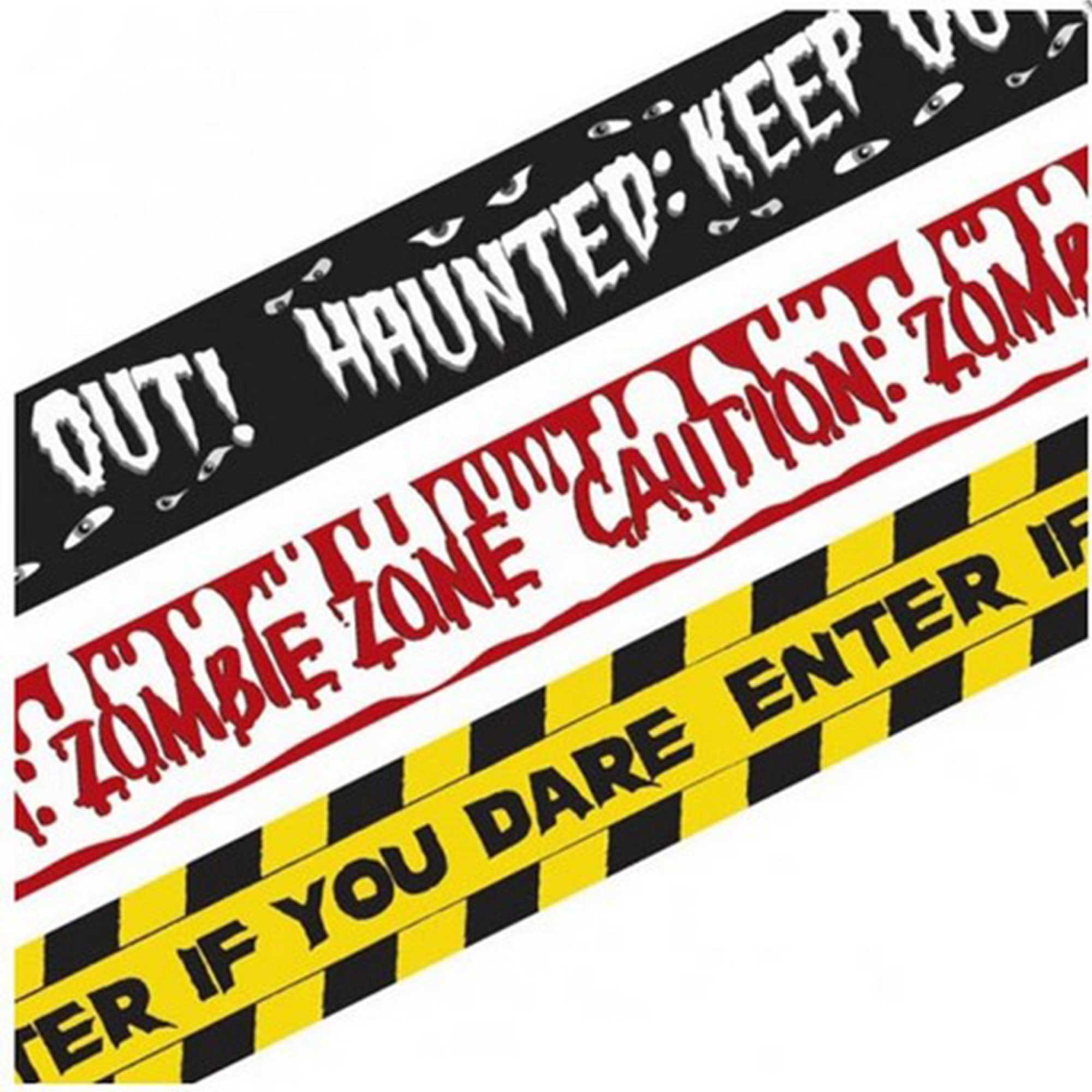 Halloween Fright Tape Banners Plastic