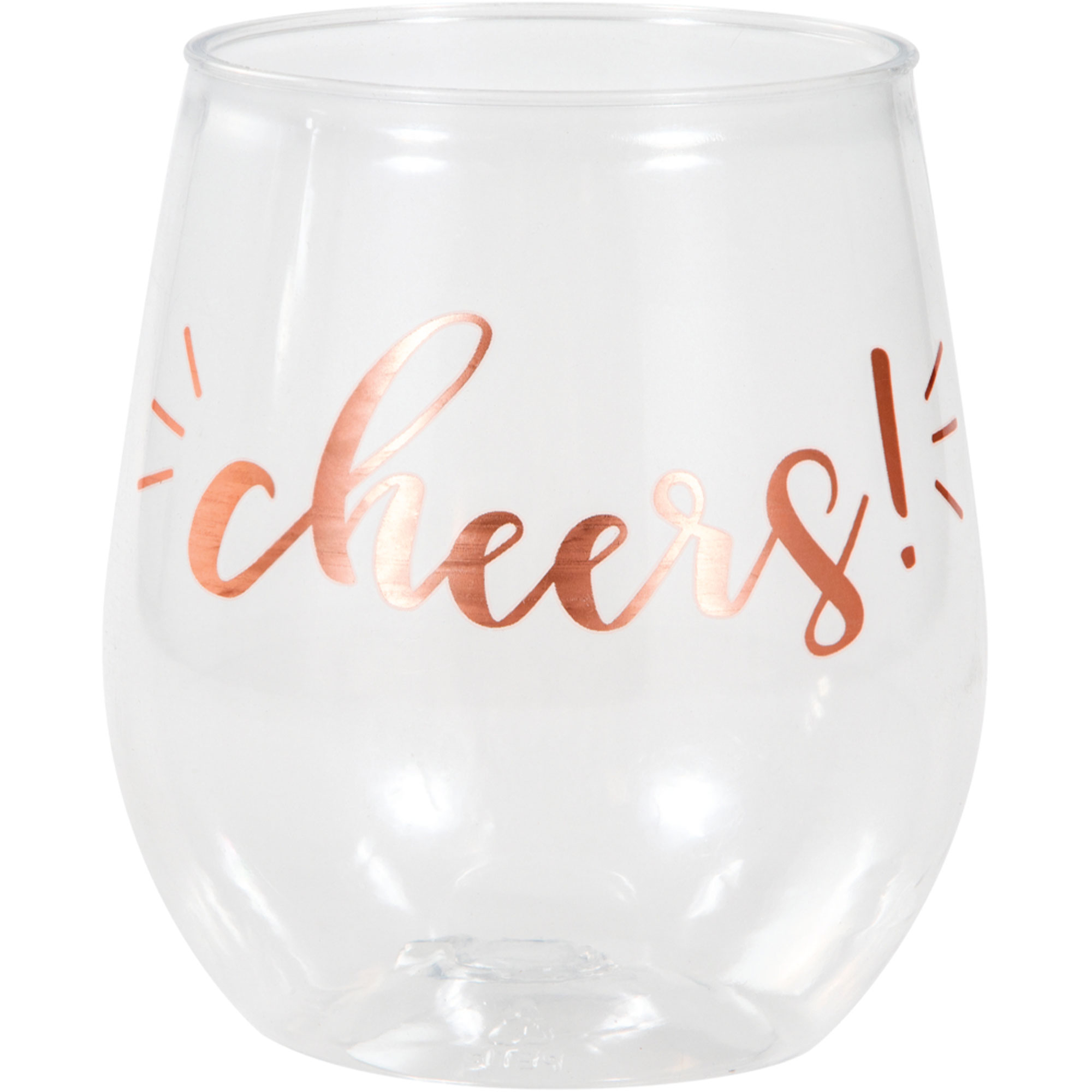 Rose All Day Stemless Plastic Wine Tumbler cheers Rose Gold 414ml