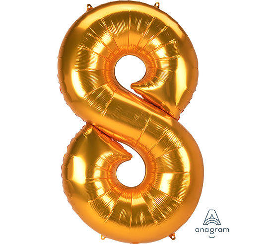 SuperShape Jumbo Number 8 Gold 78cm x 134cm L53