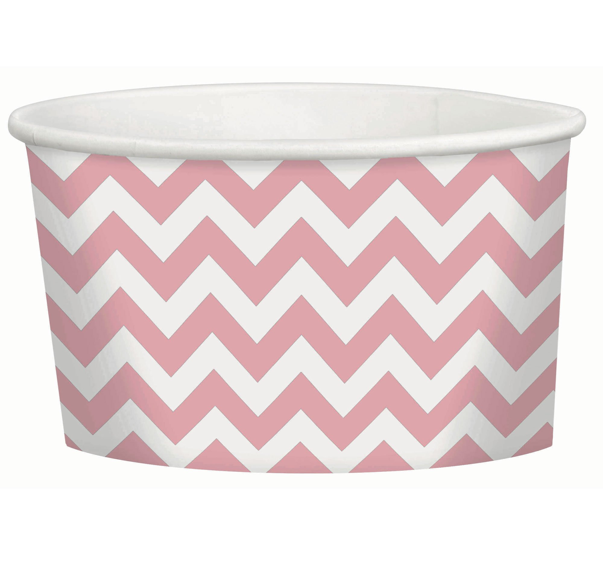 Chevron 280ml Treat Cups New Pink