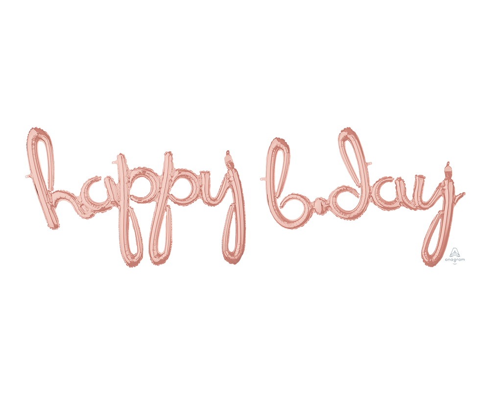 CI: Script Phrases happy bday Rose Gold G50