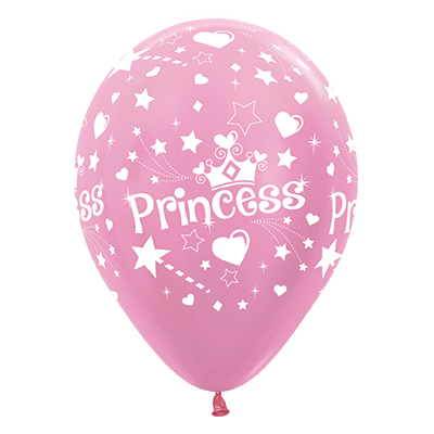 Sempertex 30cm Princess Theme Satin Pearl Pink Latex Balloons, 25PK