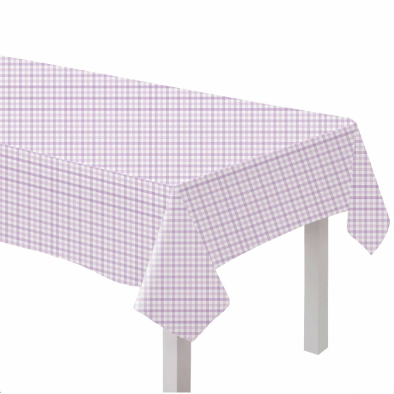 Gingham Paper Tablecover Pastel Purple