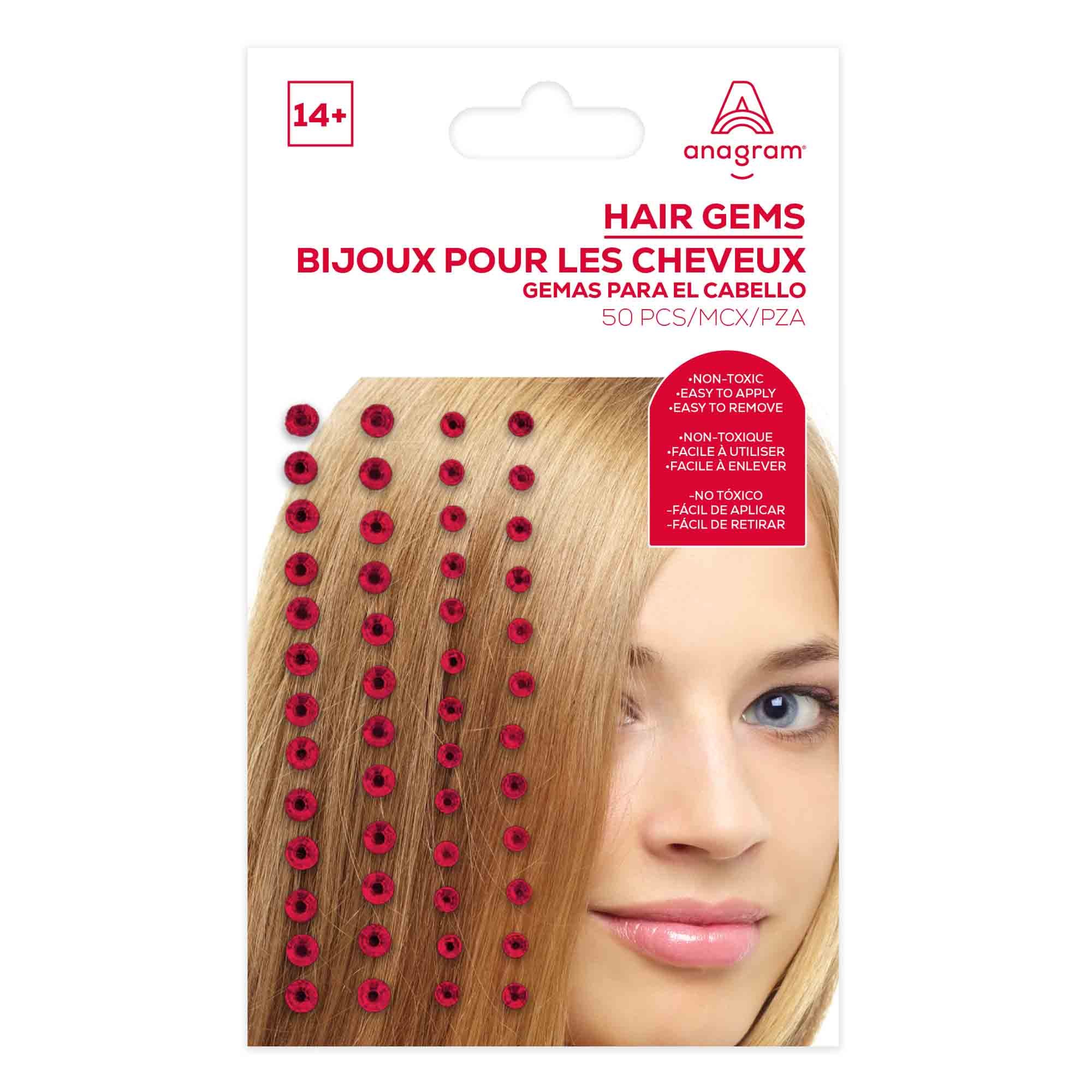 Team Spirit Hair Gems Red 14+