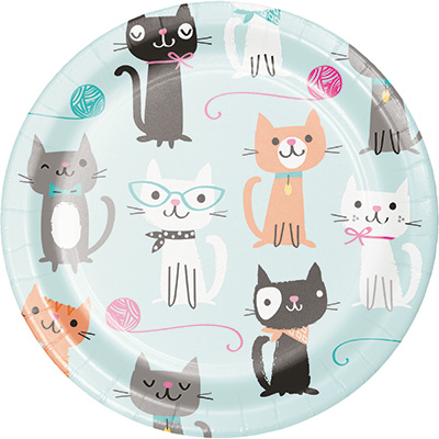 Purrfect Party Lunch Plates Paper 18cm NPC