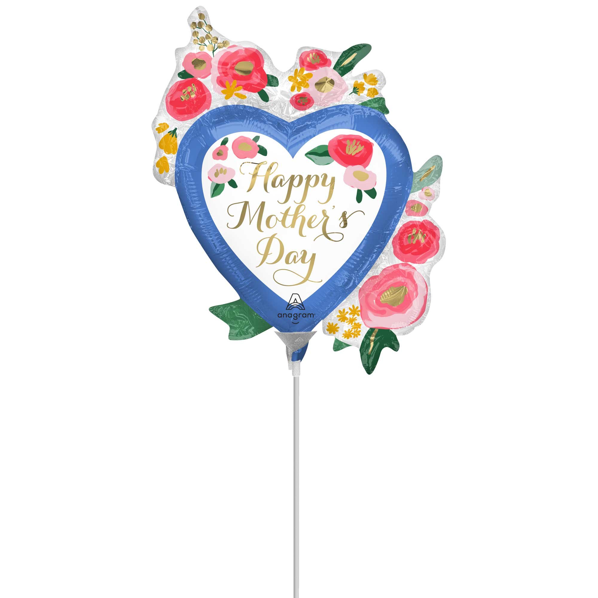 Mini Shape Happy Mother's Day Painted Floral Heart A30