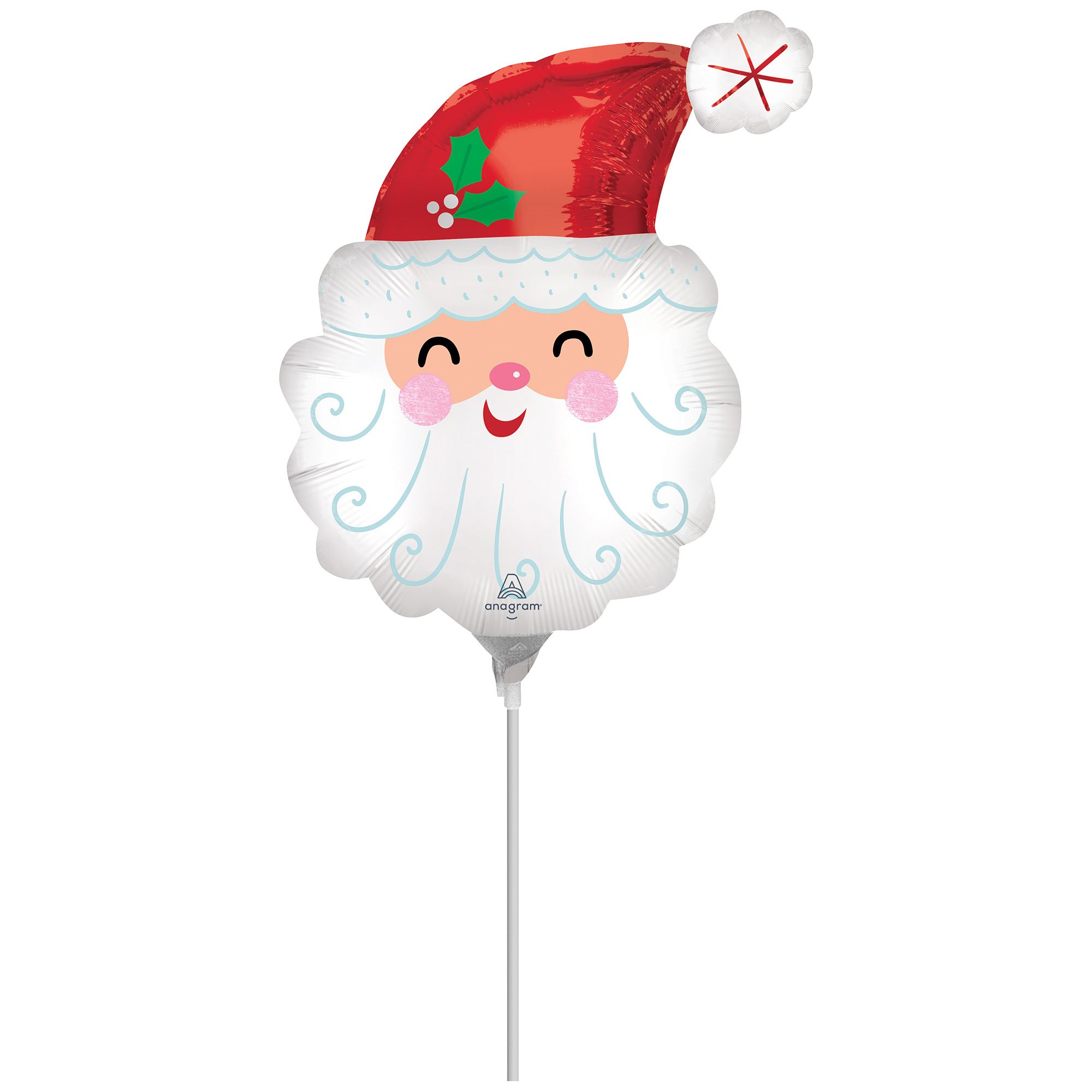 Mini Shape Inflated Smiley Satin Santa Head A30