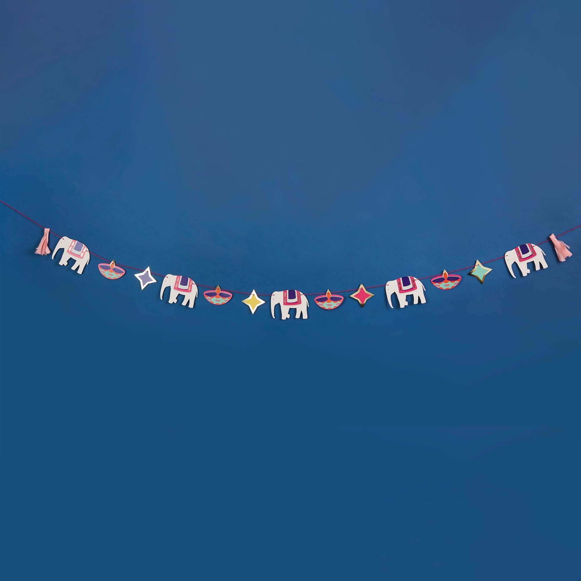 Happy Diwali Tissue Tassel Card Garland 2.5m