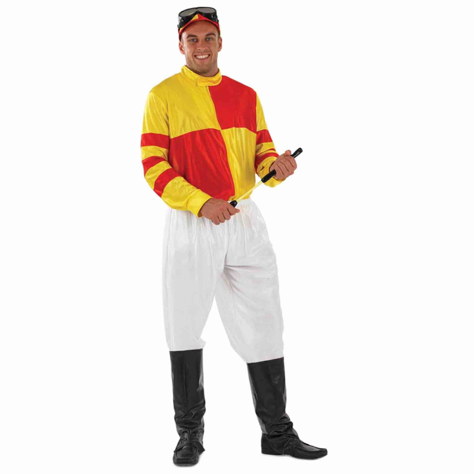 Costume Red & Yellow Jockey Adult X-Large