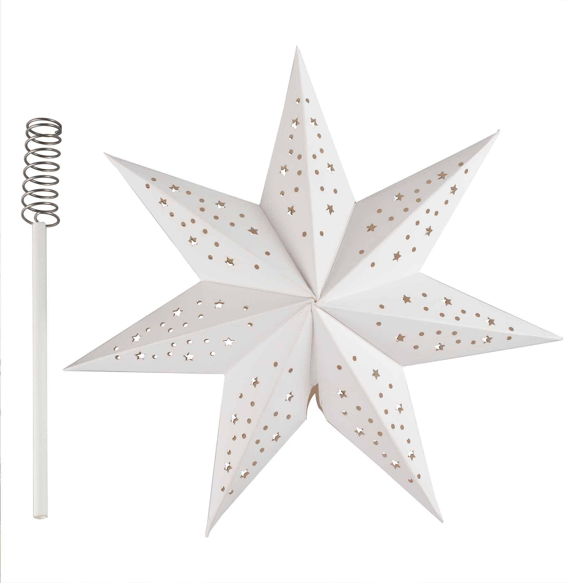 White Christmas Paper Star Tree Topper