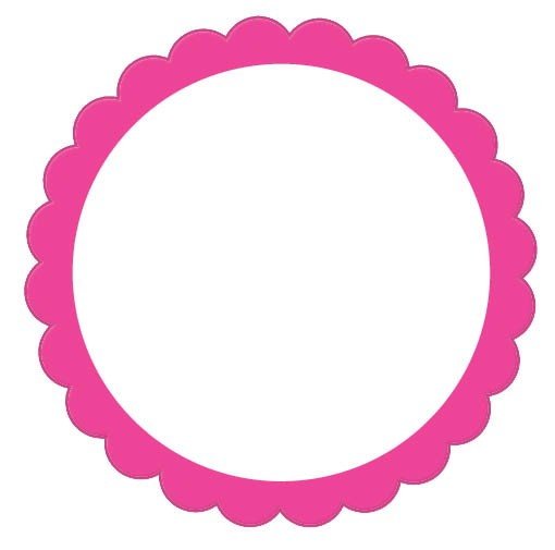 Labels Scalloped - Bright Pink