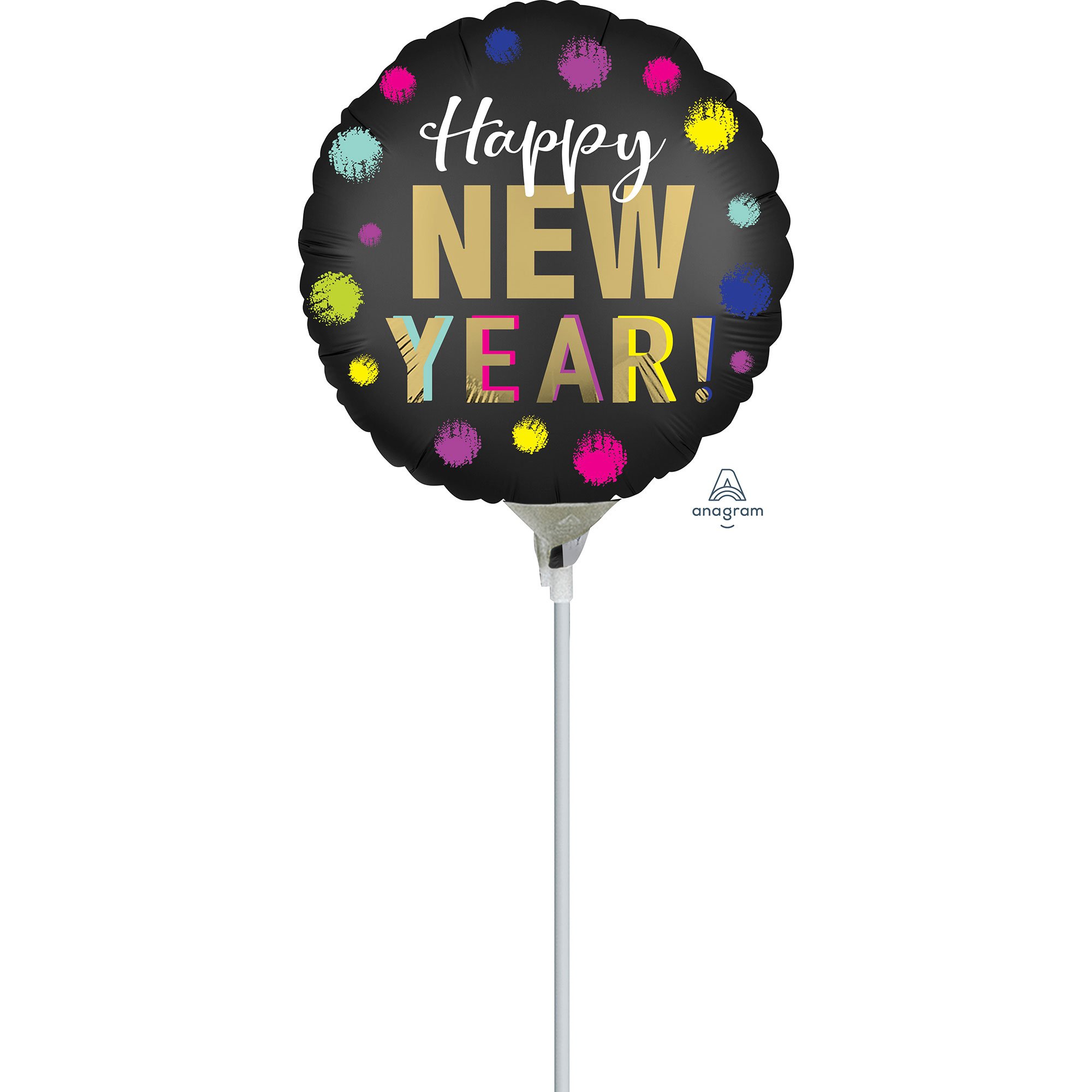 22cm Happy New Year Satin Dotted A15