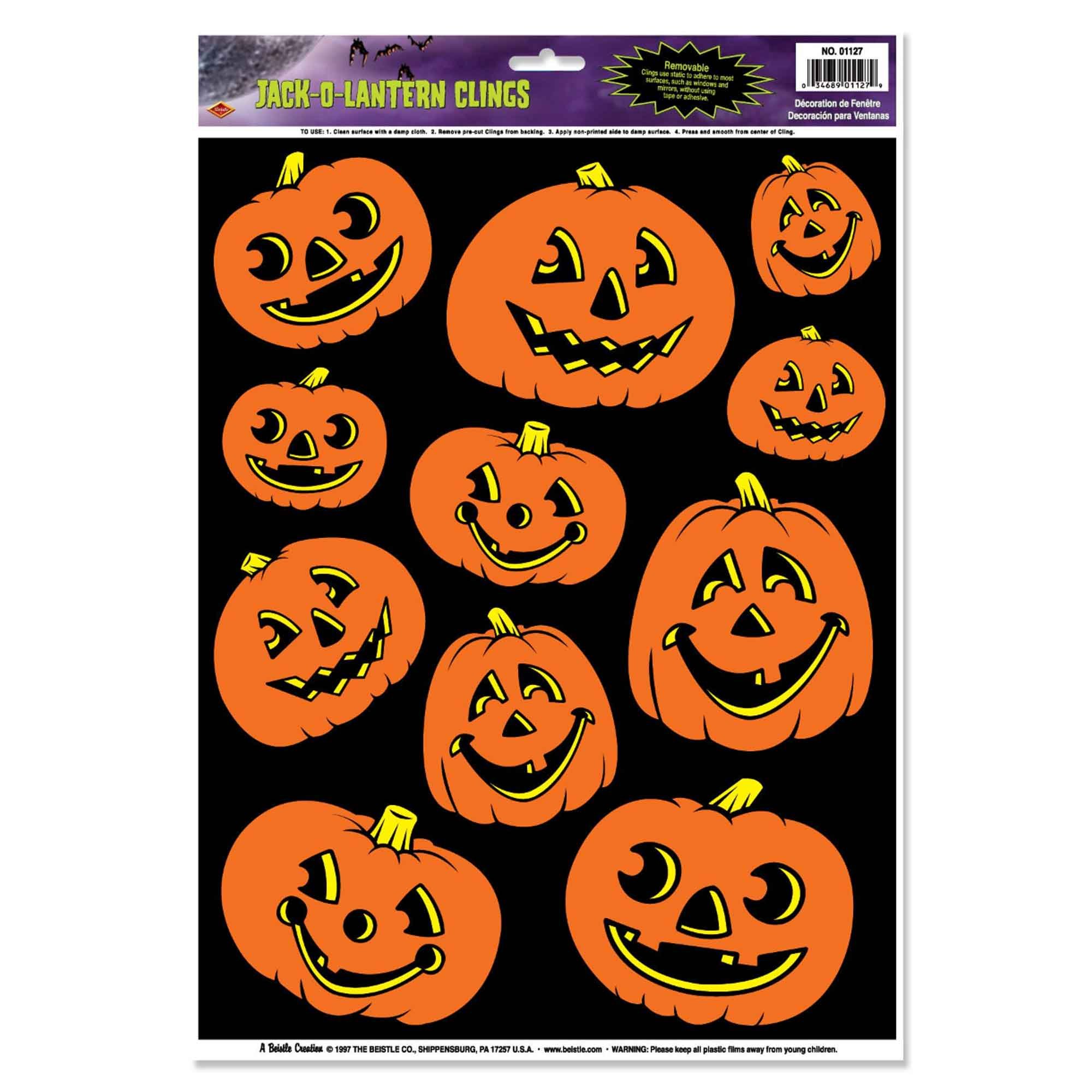 Beistle Jack-O-Lantern Clings