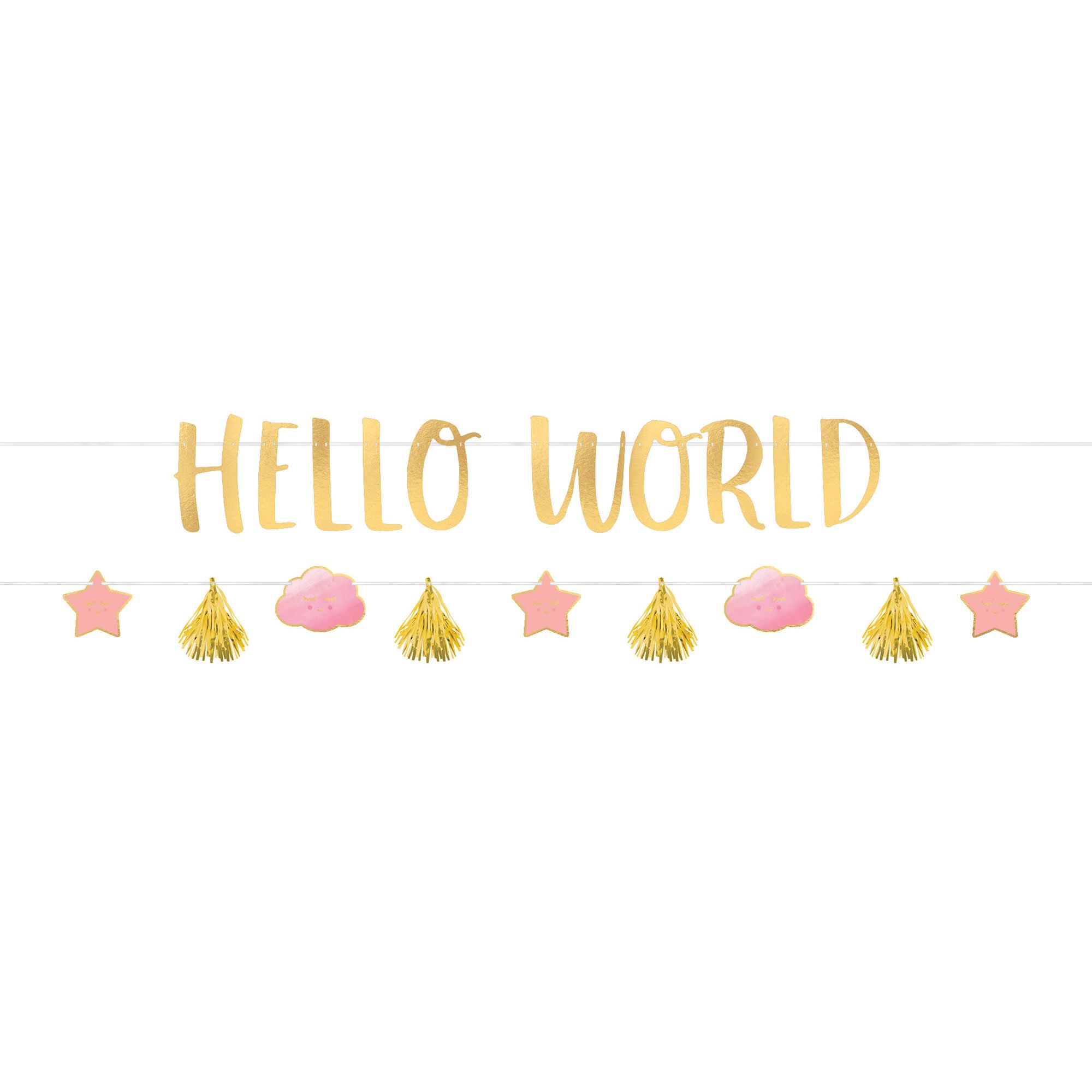 Oh Baby Girl Letter Banners Kit Hello World