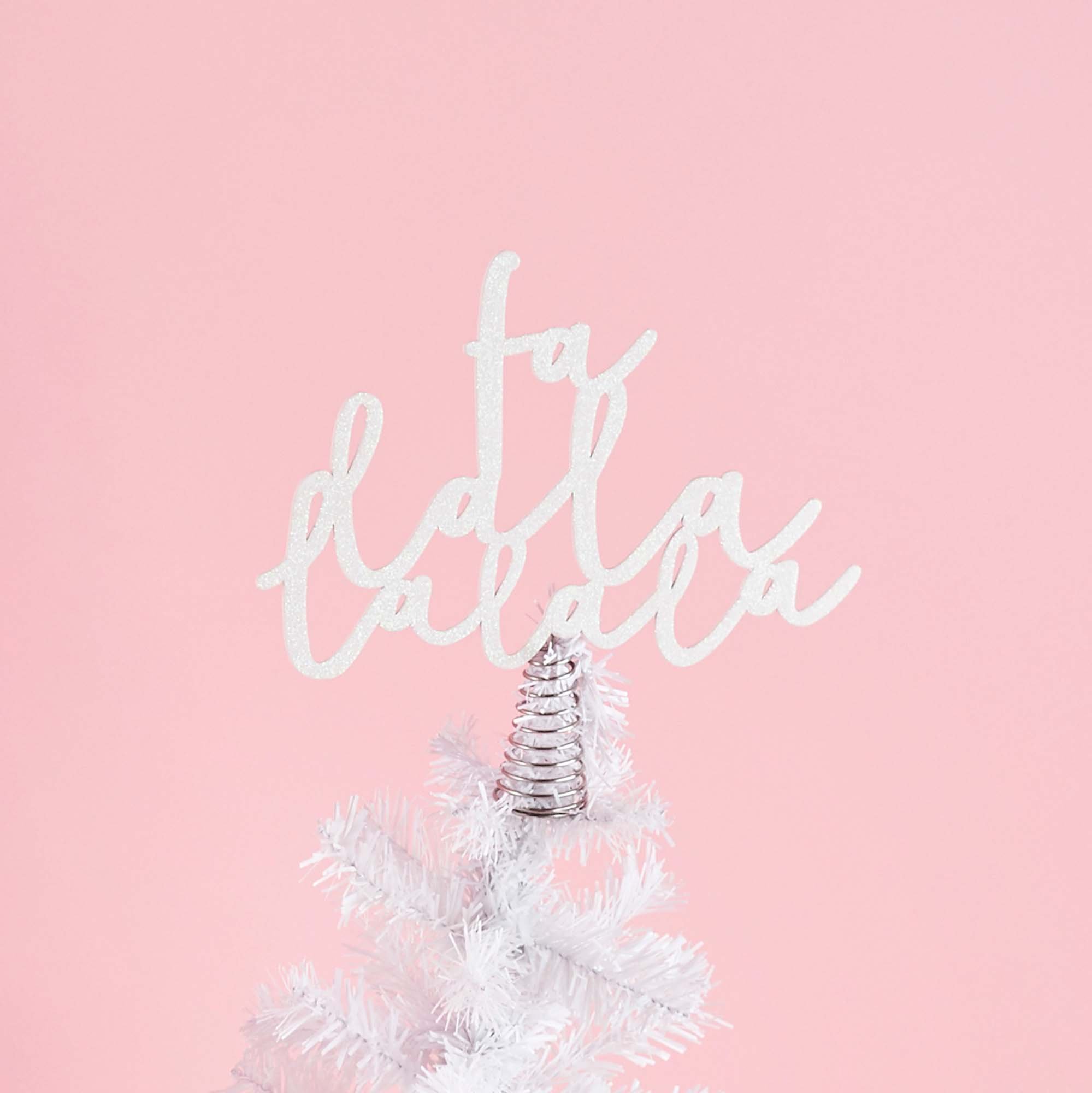 Good Cheer White 'Falala' Wooden Christmas Tree Topper