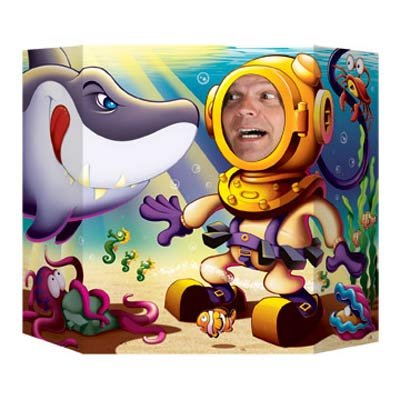 Beistle Shark & Diver Photo Prop