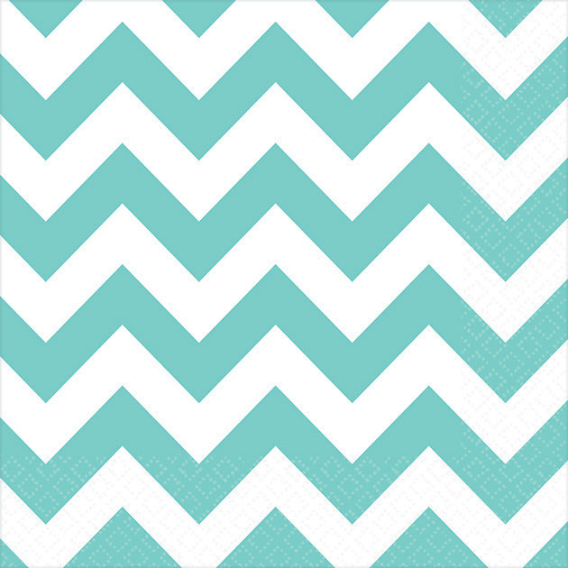 Chevron Beverage Napkins Robin's Egg Blue