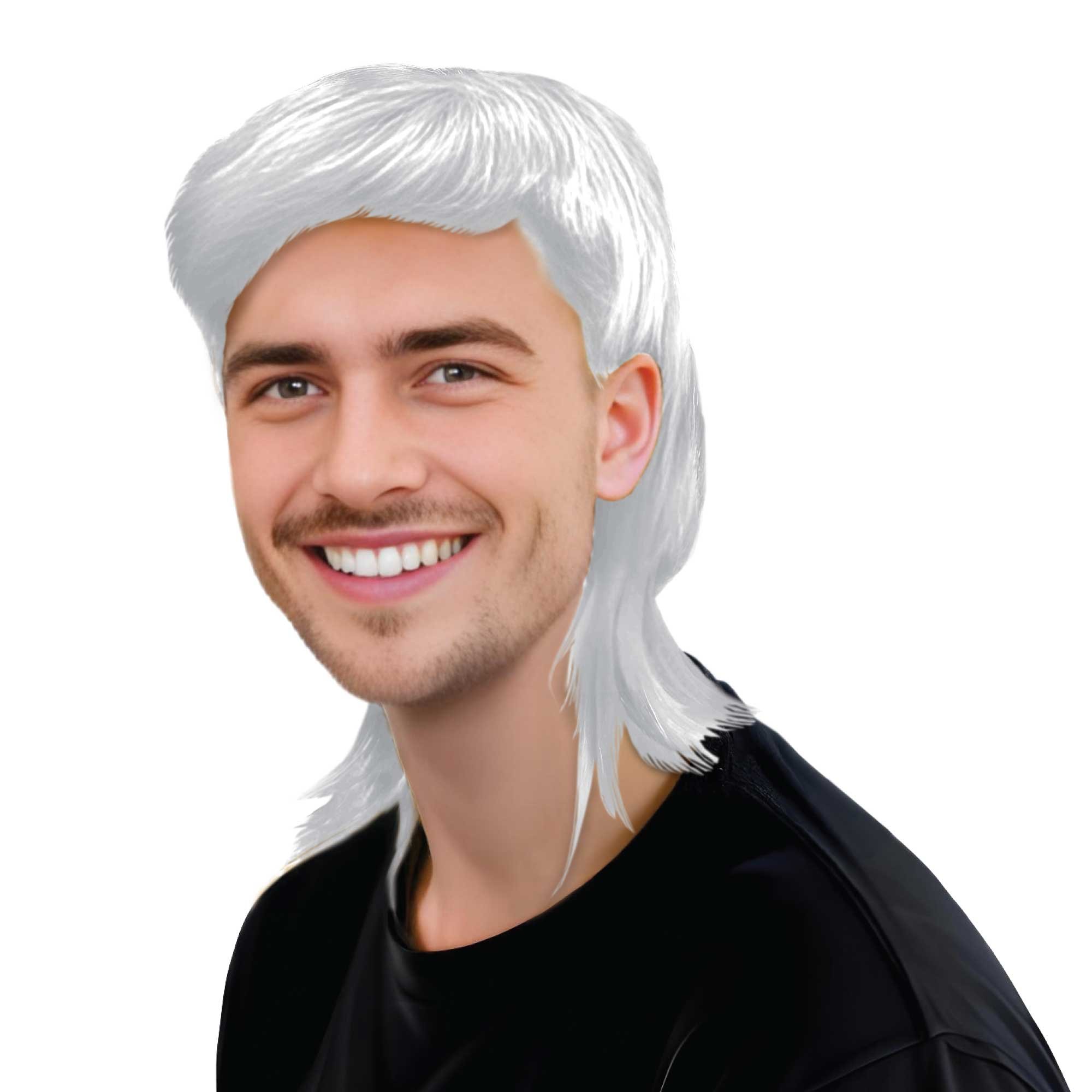 Team Spirit Mullet Wig White 14+