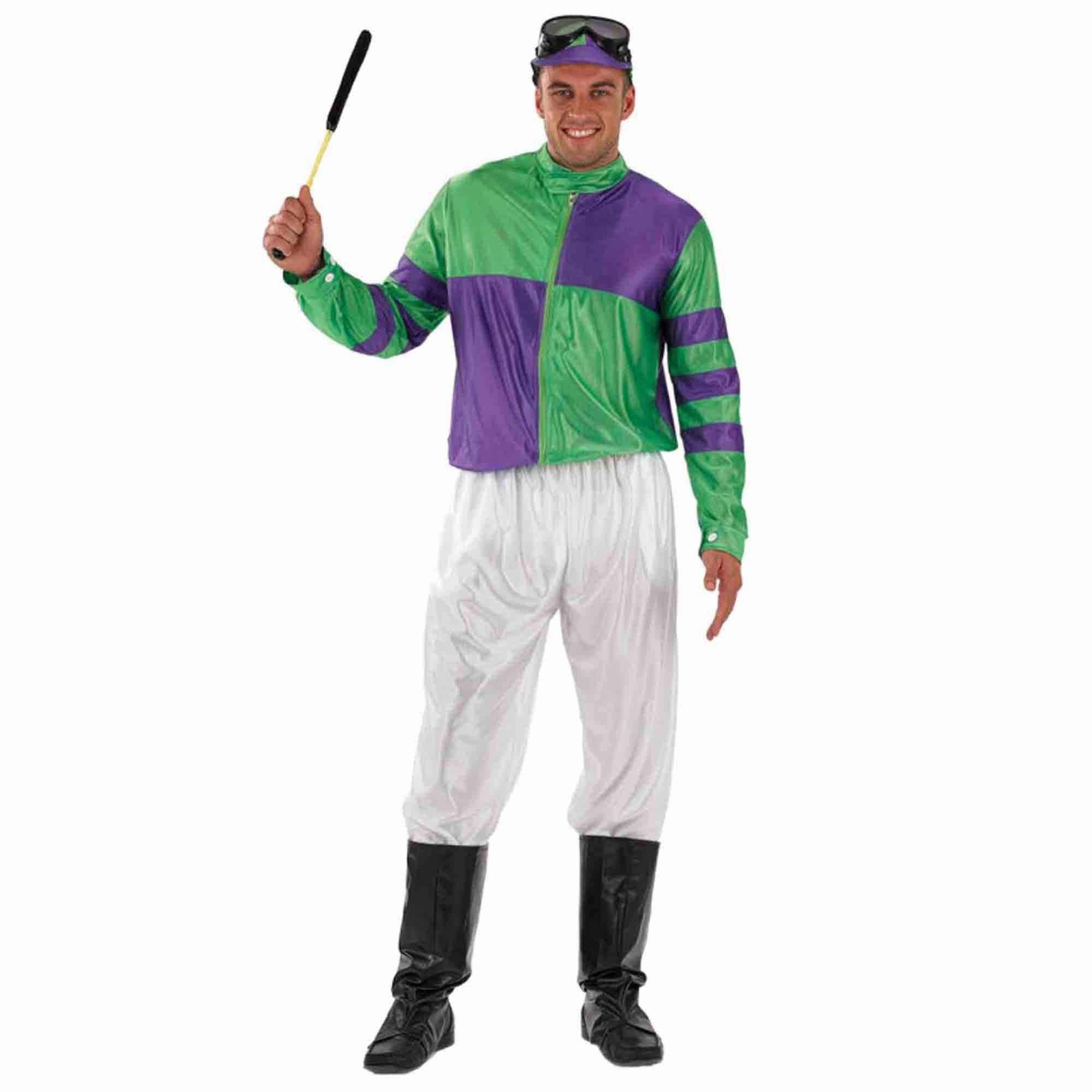 Costume Green & Purple Jockey Adult Medium