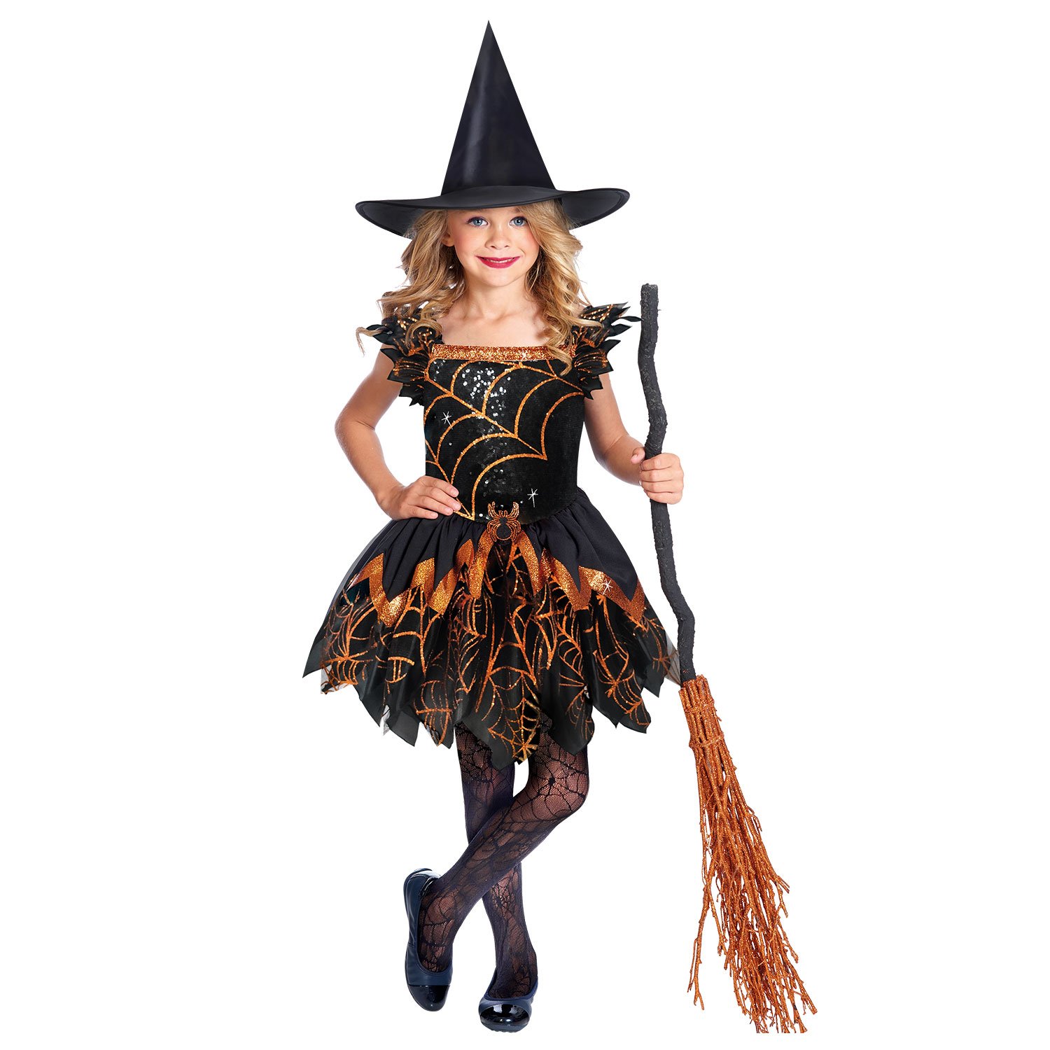Costume Spooky Spider Witch Girls 8-10 Years