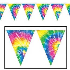 Beistle Pennant Flag Banner Tie-Dyed
