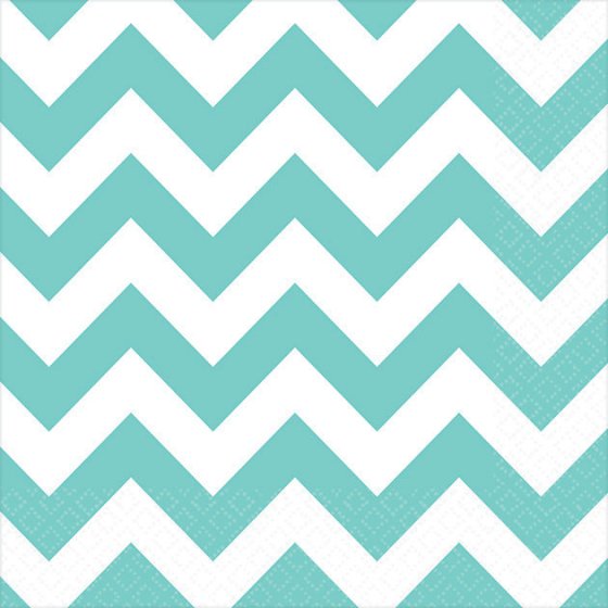 Chevron Beverage Napkins Robin's Egg Blue