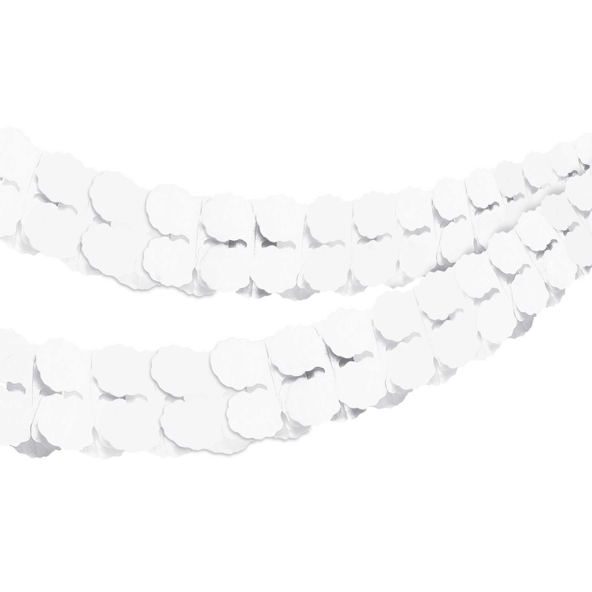 Tissue Paper Garland Frosty White