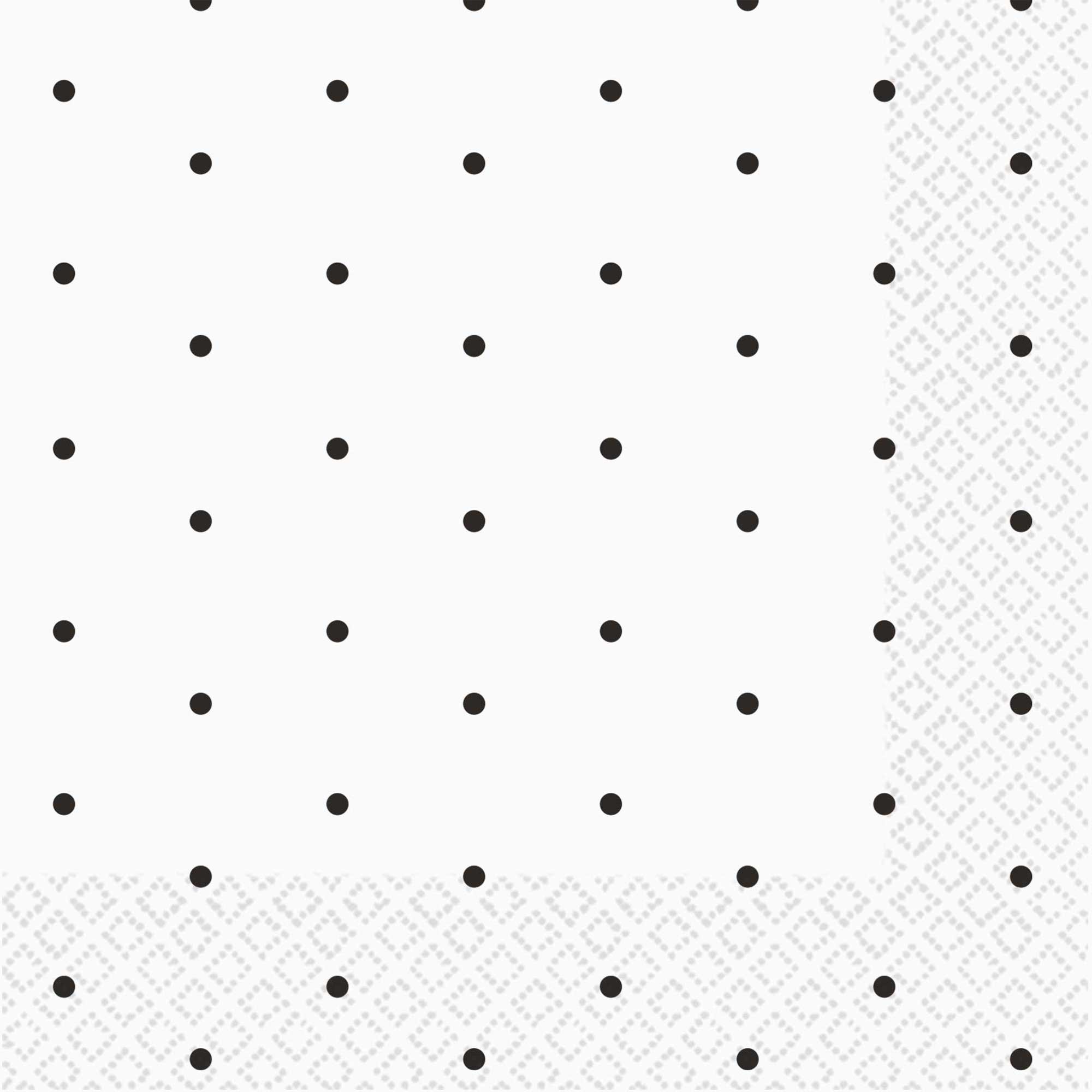 Dots Beverage Napkins 16 Pack 2 PLY -  Jet Black