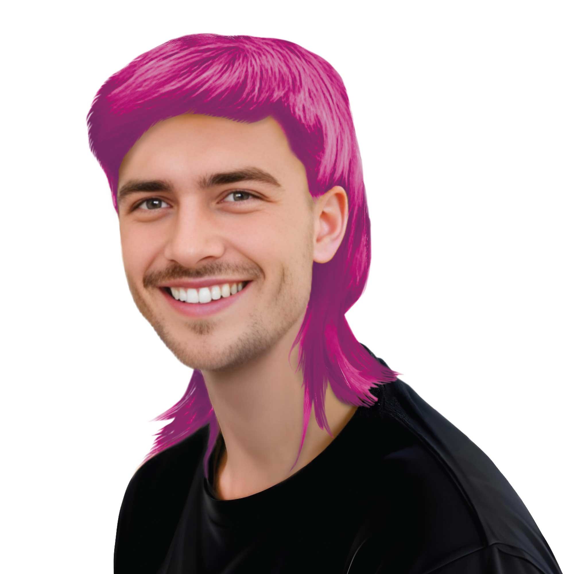 Team Spirit Mullet Wig Pink 14+