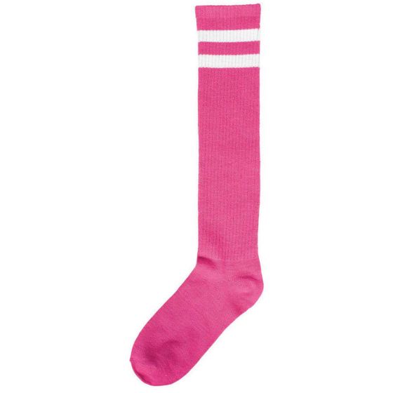 black and pink striped knee high socks