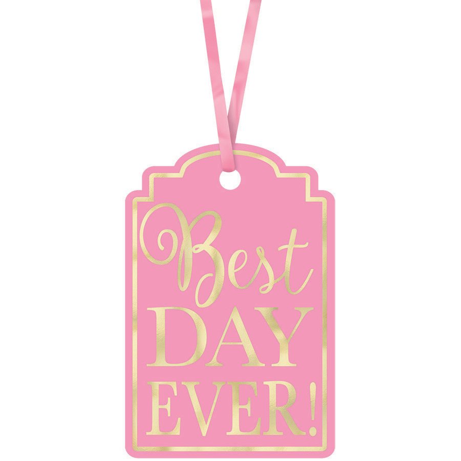 Best Day Ever Printed Tags - New Pink
