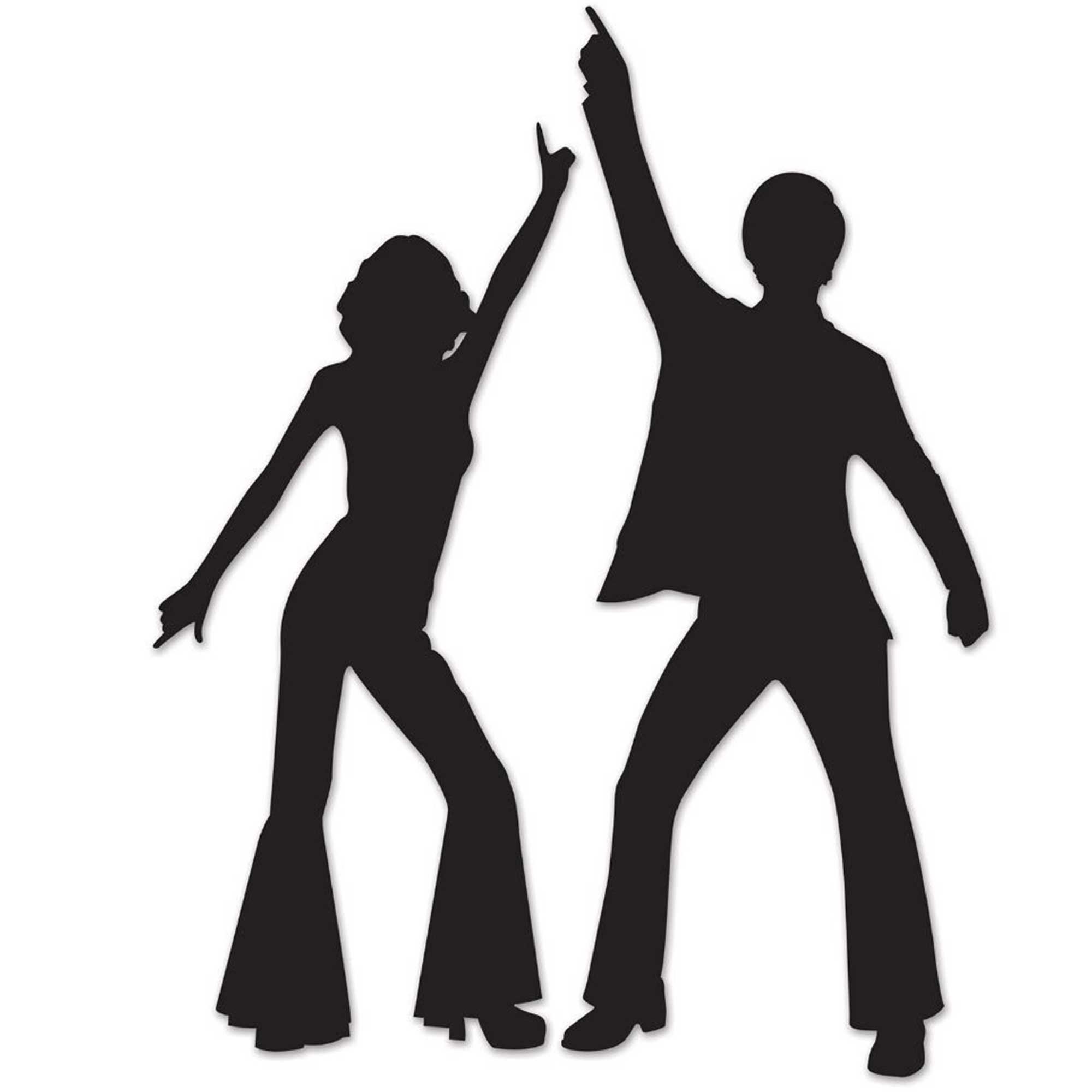 Beistle Disco Dancers Black Silhouettes Cutouts