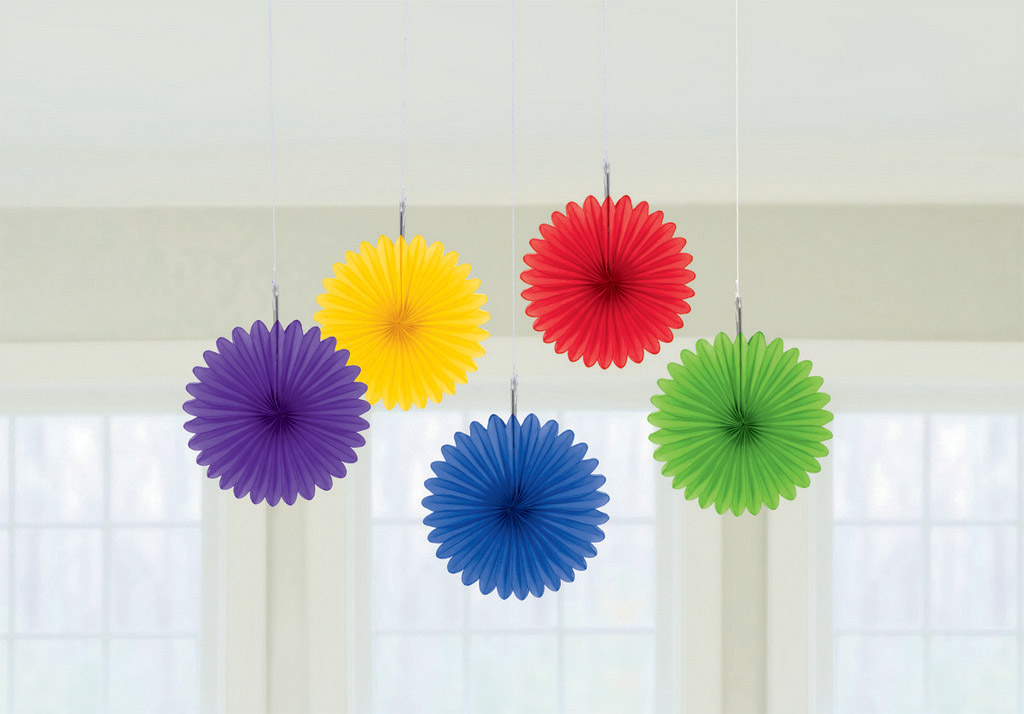 Mini Fan Decorations - Rainbow